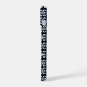 Zwart-wit folk patroon iPhone 15 case (Linkerkant)