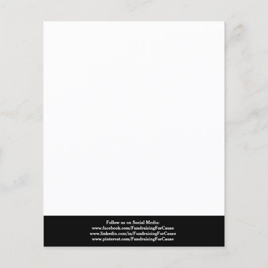 Zwart-wit fondsenwerving flyer (Achterkant)
