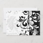 Zwart/Wit Fontein Swirl Verjaardagsfeest Kaart (Achterkant)