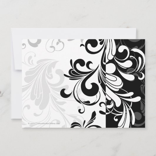 Zwart/Wit Fontein Swirl Verjaardagsfeest Kaart (Achterkant)