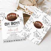 Zwart Wit Football Plays Football Baby shower Kaart
