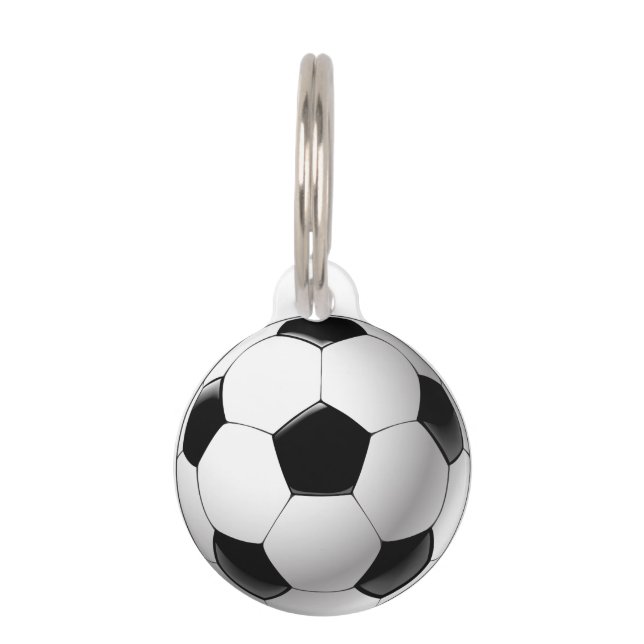 Zwart wit Football voetbal Huisdierpenning (Voorkant)
