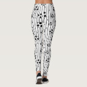 Zwart Wit Footballs Gestreept Sportief Voetbal Mam Leggings (Achterkant)