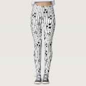 Zwart Wit Footballs Gestreept Sportief Voetbal Mam Leggings (Voorkant)
