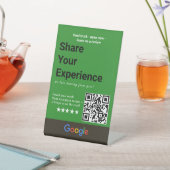 Zwart & Wit Forest Deel Je Ervaring QR Code Reclamebord Met Voetstuk (Insitu)