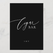Zwart Wit Formal 5 x 7 Wedding OPEN Bar Sign (Voorkant)