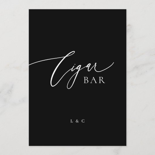 Zwart Wit Formal 5 x 7 Wedding OPEN Bar Sign (Voorkant)