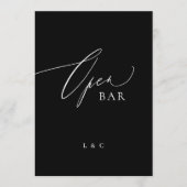 Zwart Wit Formal 5 x 7 Wedding OPEN Bar Sign (Voorkant)