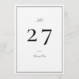 Zwart & Wit Formeel 5 x 7 Tafelnummer Bruiloft