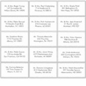 Zwart-wit Formeel gastadreslabel Sticker (Voorkant)