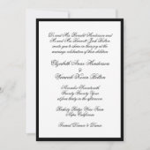Zwart & Wit formeel ingelijst Huwelijk Kaart (Voorkant)