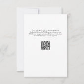 Zwart Wit Formeel Vetgedrukte Script Trouwen Forme RSVP Kaartje (Achterkant)