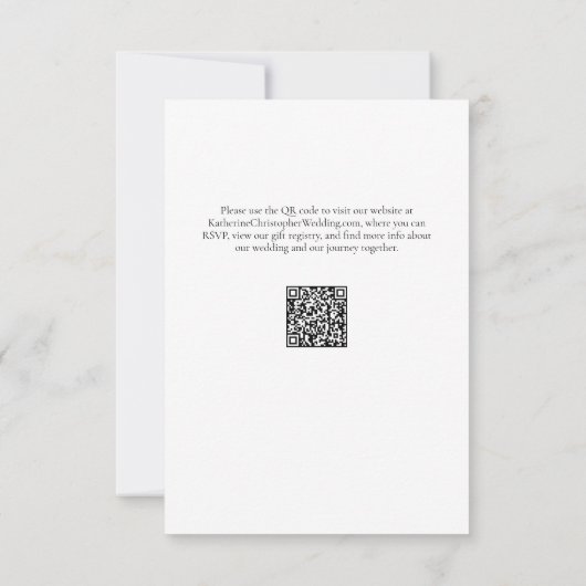 Zwart Wit Formeel Vetgedrukte Script Trouwen Forme RSVP Kaartje (Achterkant)