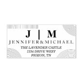 Zwart-wit Formele Eenvoudige Bruiloft Suite Geo Zelfinktende Stempel (Design)