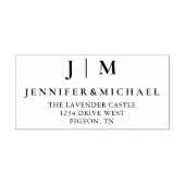 Zwart-wit Formele Eenvoudige Bruiloft Suite Zelfinktende Stempel (Design)