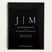 Zwart-wit Formele Eenvoudige Dag Bruiloft Planner (Voorkant)