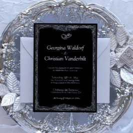 Zwart-wit Formele Eenvoudige Minimalistische Bruil Kaart