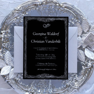 Zwart-wit Formele Eenvoudige Minimalistische Bruil Kaart