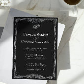 Zwart-wit Formele Eenvoudige Minimalistische Bruil Kaart