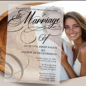 Zwart-wit formele elegante scripttypografie vellum uitnodigingen