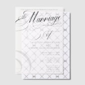 Zwart-wit formele elegante scripttypografie vellum uitnodigingen (Offset (Uitnodiging))