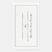 Zwart-wit formele kalligrafie elegant omhuld servet (Voorkant)