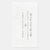 Zwart-wit formele kalligrafie Elegant Wedding Servet (Voorkant)