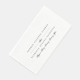 Zwart-wit formele kalligrafie Elegant Wedding Servet