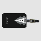 Zwart Wit Formele Tuxedo Gepersonaliseerd Bagagelabel (Voorkant (horizontaal))