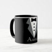 Zwart Wit Formele Tuxedo Gepersonaliseerd Mok (Voorkant links)