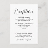 Zwart-wit Formele verticale huwelijksreceptie Informatiekaartje (Voorkant)