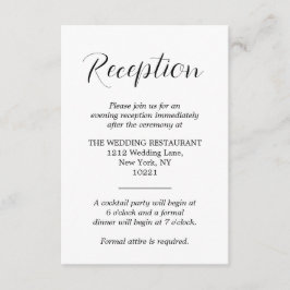 Zwart-wit Formele verticale huwelijksreceptie Informatiekaartje
