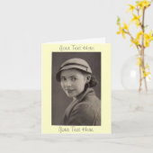  zwart-wit foto 1930's Lady Portret Kaart (Gele Bloem)