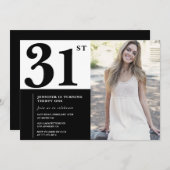 Zwart Wit Foto 31ste Verjaardag Uitnodigingen (Voorkant / Achterkant)
