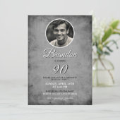 Zwart-wit  foto 90ste verjaardag kaart (Staand voorkant)