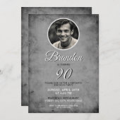 Zwart-wit  foto 90ste verjaardag kaart (Voorkant / Achterkant)