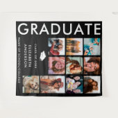 Zwart-wit foto achtergrond voor afstudeerfeest wandkleed (Voorkant (horizontaal))