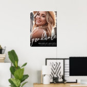 Zwart Wit Foto Afstudeerfeest Bord Poster (Thuiskantoor)