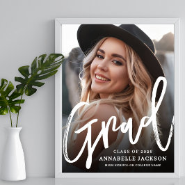 Zwart Wit Foto Afstudeerfeest Bord Poster