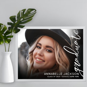 Zwart Wit Foto Afstudeerfeest Bord Poster