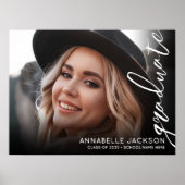 Zwart Wit Foto Afstudeerfeest Bord Poster (Voorkant)
