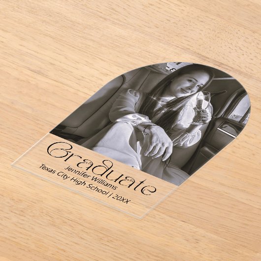 Zwart-wit foto afstuderen aankondiging (Laagn)