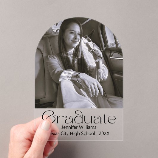 Zwart-wit foto afstuderen aankondiging (Insitu (Draagbaar))