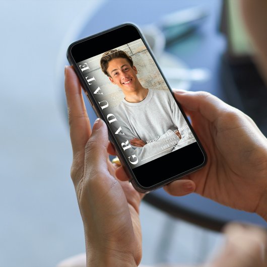 Zwart-wit foto Afstuderen Aankondiging