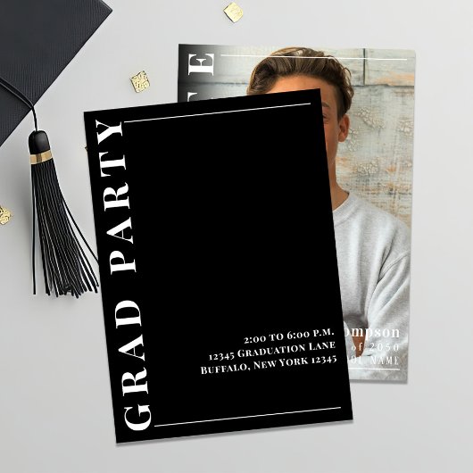 Zwart-wit foto Afstuderen Aankondiging