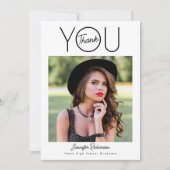 Zwart-wit foto Afstuderen Bedankkaart (Voorkant)