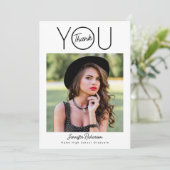 Zwart-wit foto Afstuderen Bedankkaart (Staand voorkant)