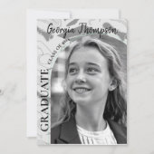 Zwart-wit foto Afstuderen High School College Kaart (Voorkant)