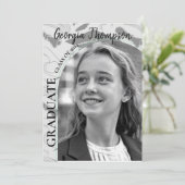 Zwart-wit foto Afstuderen High School College Kaart (Staand voorkant)