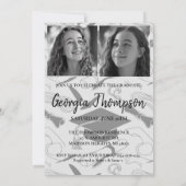 Zwart-wit foto Afstuderen High School College Kaart (Achterkant)